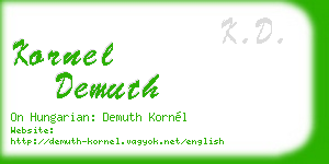 kornel demuth business card